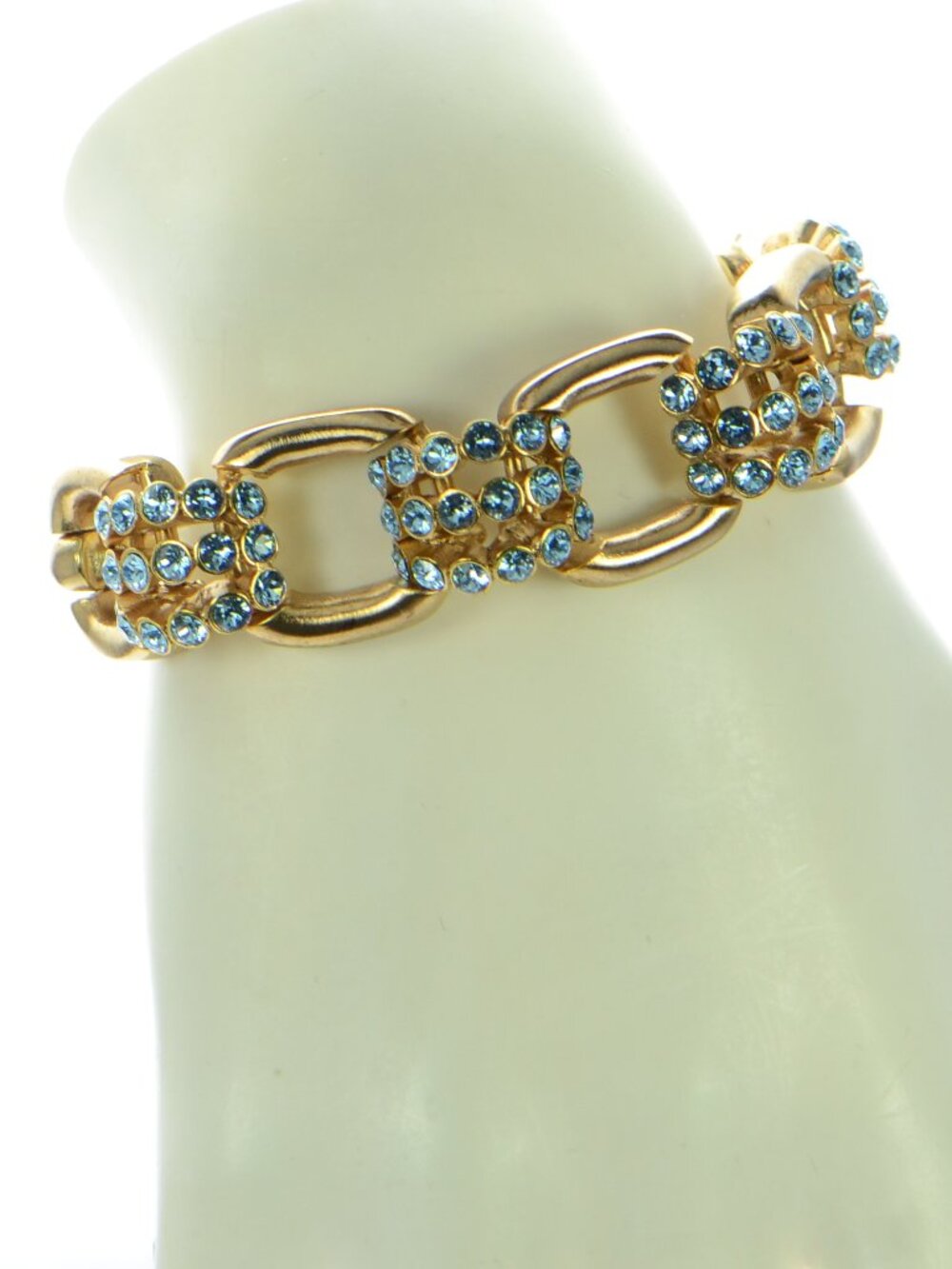 Oscar De La Renta Gold-tone Crystal Pave Link Bracelet